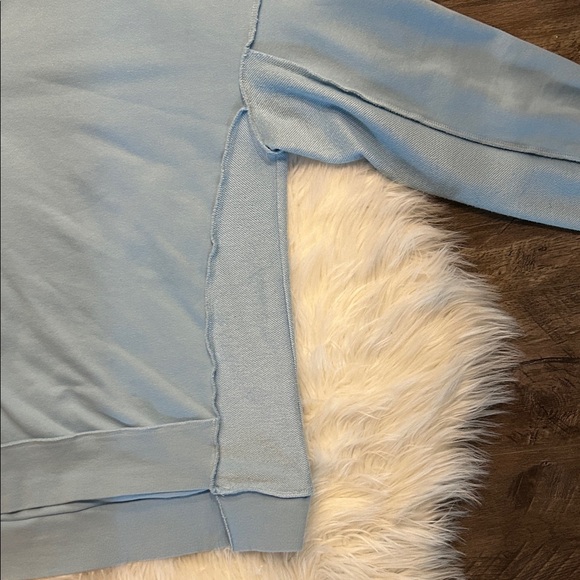 Light Blue Button-Up Sweatshirt - Picture 3 of 5